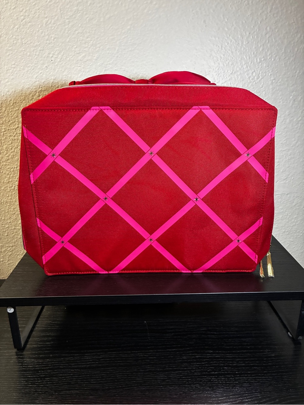 Estee Lauder Red & Gold Makeup Box/Case Empty Cosmetic Travel